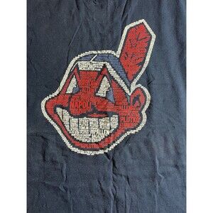 Cleveland Indians MLB Chief Wahoo Team Collage Short Sleeve Shirt Size 2XL